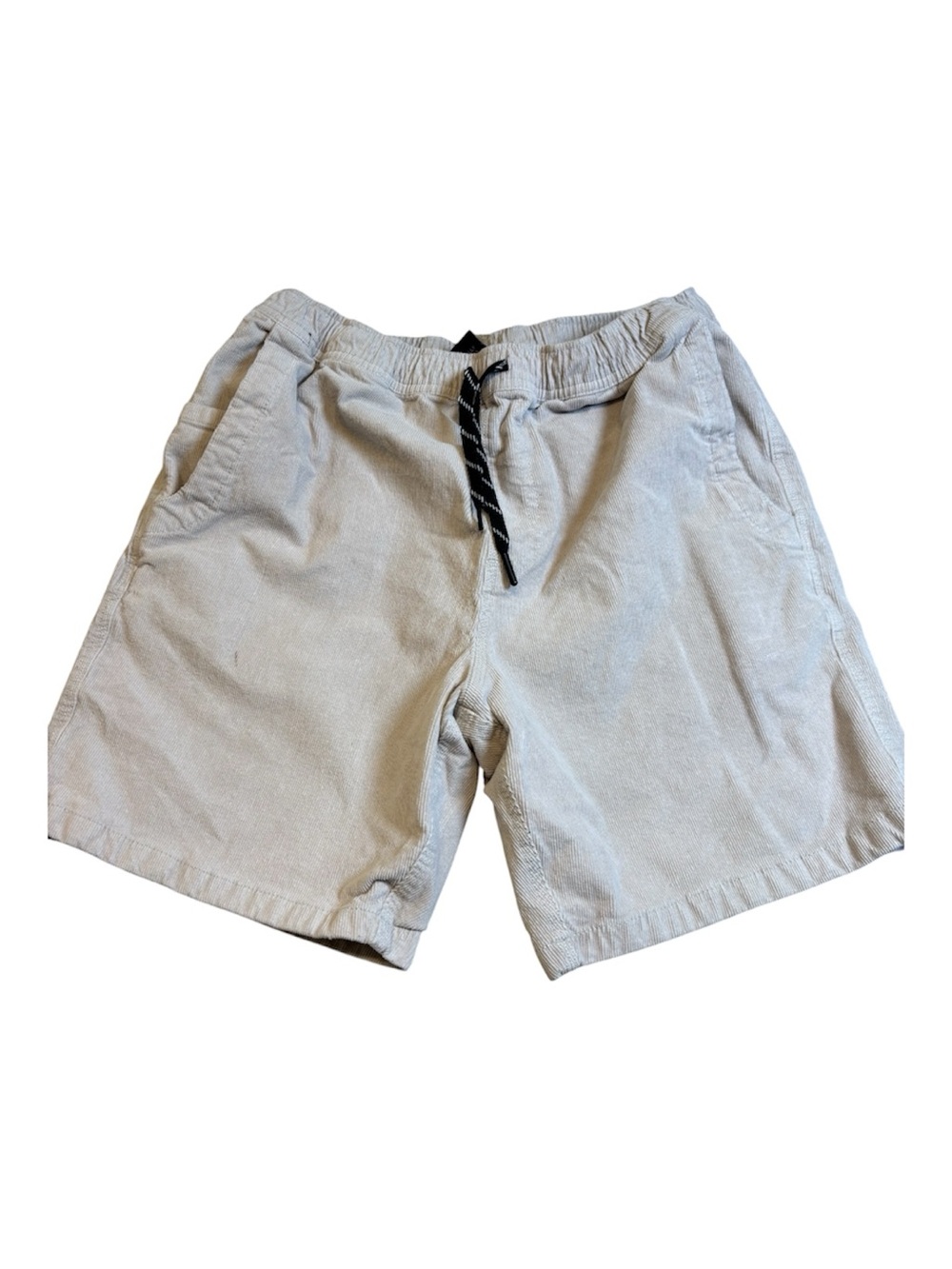 Sun Diego Men's Corduroy Shorts Off-White Cream Elastic Waist Drawstring Size M